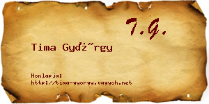 Tima György névjegykártya